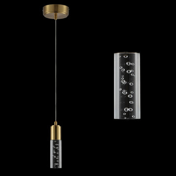 Bolha 4.75" Bubble Acrylic/Iron Modern Minimalist Integrated LED Pendant - JONATHAN Y